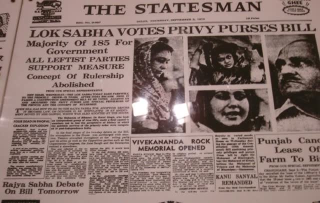 Privy Purses Abolished